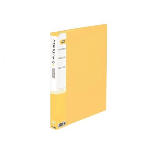 a4 보급형 40매 클리어파일 노랑 1p  (화일속지/견출/라벨/넘버)
