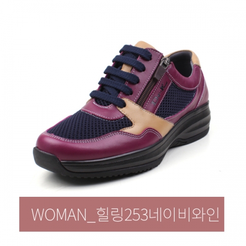 닥터케이  워킹슈즈 여성 구두 웰빙화 힐링253 네이비와인  (플랫/로퍼)