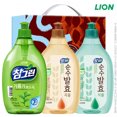 (유기농)참그린녹차500용기 곡물500용기 식물500용기(3종)  (주방세제)
