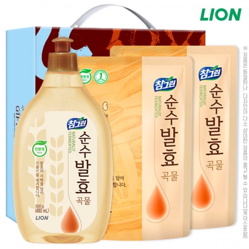 (친환경)참그린곡물500용기 곡물300리필2P(3종)  (주방세제)