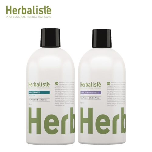 [허벌리스테] 드라이헤어 샴푸500ml &헤어 컨디셔너 500ml  (샴푸/린스/트리트먼트)