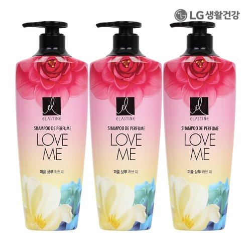 LG생활건강 엘라스틴 퍼퓸 러브미 샴푸 600ml X 3개  (샴푸/린스/트리트먼트)