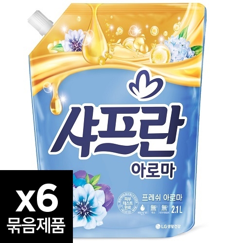 샤프란 아로마 프레쉬 아로마 리필 2.1L X 6개  (섬유유연제)
