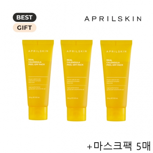 [에이프릴스킨] 리얼 카렌둘라 필 오프 팩 100g X 3 + 마스크 팩 5매  (스킨/토너/미스트)