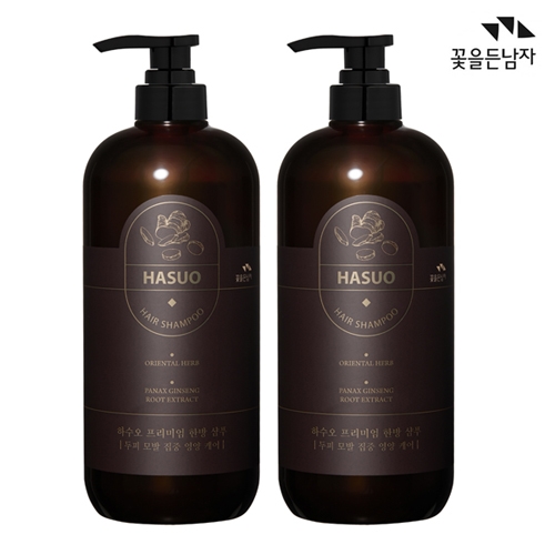 꽃을든남자 하수오 한방 샴푸 1000ml x 2개  (샴푸/린스/트리트먼트)