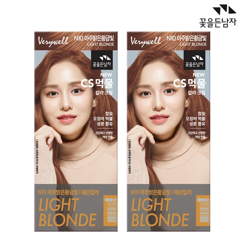 꽃을든남자 CS 먹물 헤어칼라 N10 아주밝은황금빛 x 2개  (염색/가발/흑채)