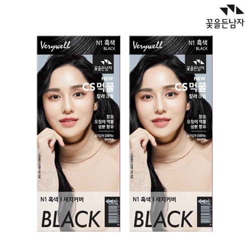 꽃을든남자 CS 먹물 헤어칼라 N1 흑색 x 2개  (염색/가발/흑채)