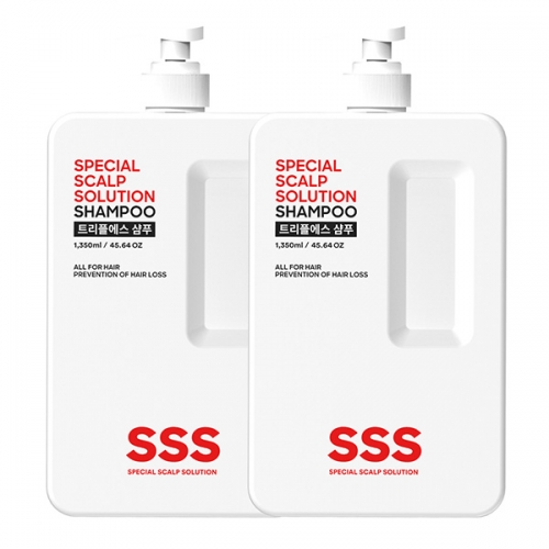 트리플에스 약산성 대용량 탈모샴푸 1350ML X 2개 + 증정샘플 2매  (샴푸/린스/트리트먼트)