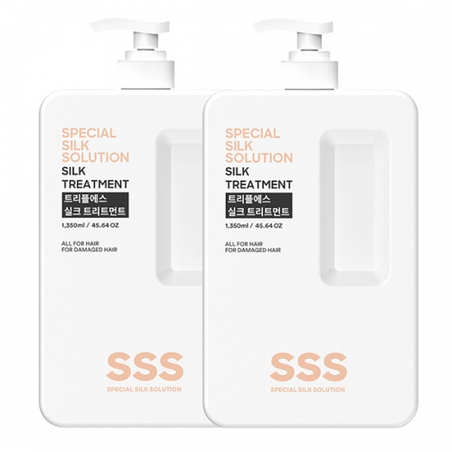 트리플에스 대용량 실크 트리트먼트 1350ML X 2개  + 증정샘플 2매  (샴푸/린스/트리트먼트)