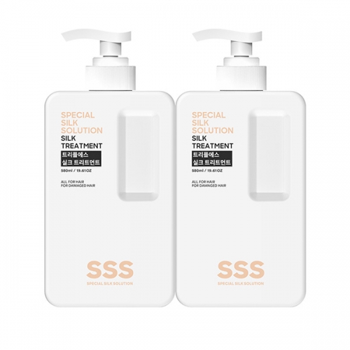 트리플에스 실크 트리트먼트 580ml X 2개 + 증정샘플 2매  (샴푸/린스/트리트먼트)