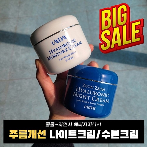 레이데이 히알루로닉 나이트 크림100ml or 수분크림100ml 1+1(2개)  (크림/아이크림)