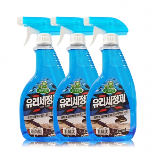 청개구리 유리세정제 600ml 본품1입*3개묶음  (세정제)  (손세정제/방역세트)