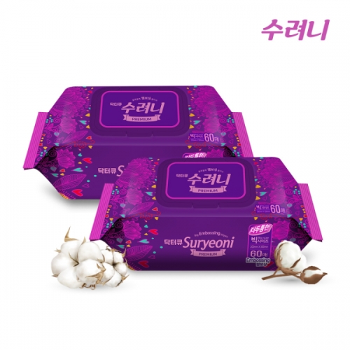 수려니 프리미엄 대형 물티슈 엠보싱 60매x10팩  (물티슈/기타티슈)