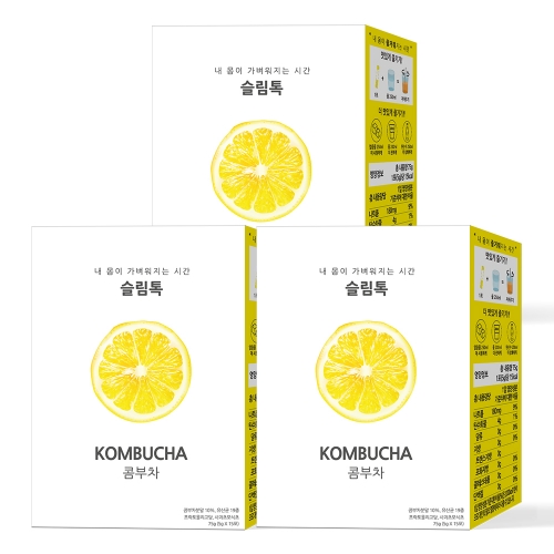 슬림톡 콤부차 레몬 5g x 15포 3박스 유산균 애플사이다비니거  (차/티백/코코아)