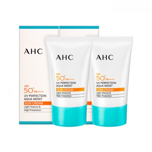 AHC유브이 퍼펙션 아쿠아 모이스트 선크림SPF50+ PA++++ 50ml x 2개  (핸드워시/립케어/선크림)