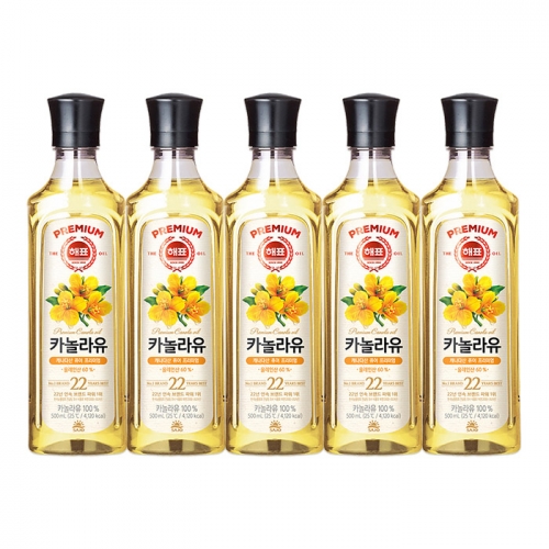 해표 카놀라유 500ml x 5개입  (식용유/참기름/오일류/시럽)