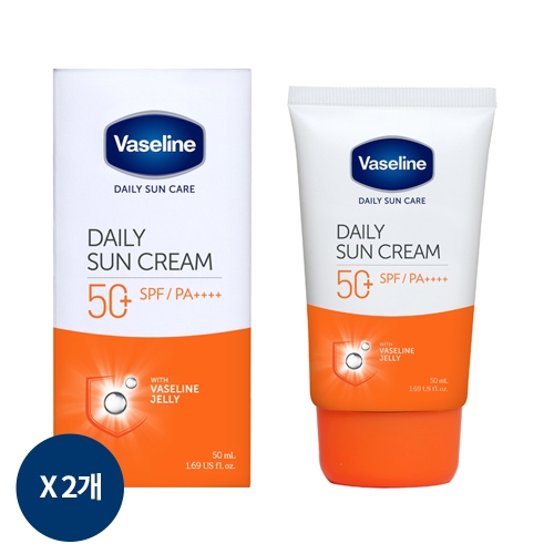 바세린 데일리 선크림 50ml spf50+++ x 2개  (기능성화장품)