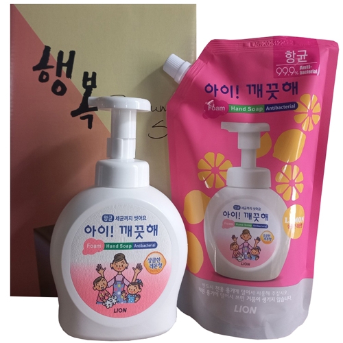 아이깨끗해 레몬2종(500+600)  (핸드워시/립케어/선크림)