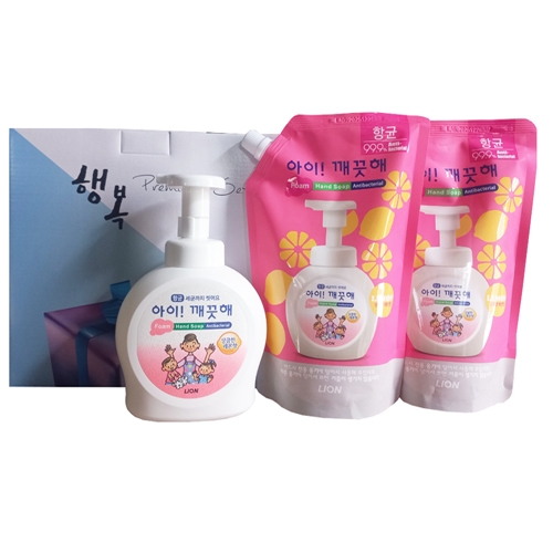 아이깨끗해 레몬3종(500+600*2)  (핸드워시/립케어/선크림)