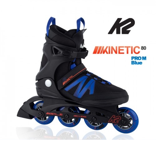 [K2] 성인용 남성용 인라인 스케이트 키네틱 80 프로 M 블루 (KINETIC80 PRO M BLUE)+쓰리팩보호대200(무릎,팔꿈치,손목보호대3종)  (스포츠잡화)