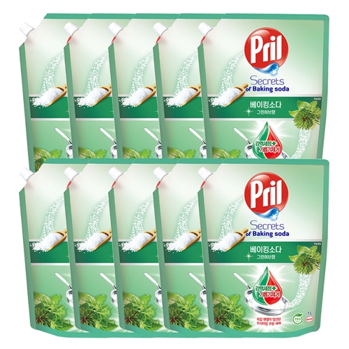헨켈 프릴 베이킹소다 그린허브 리필 1000ml x 10개  (주방세제)