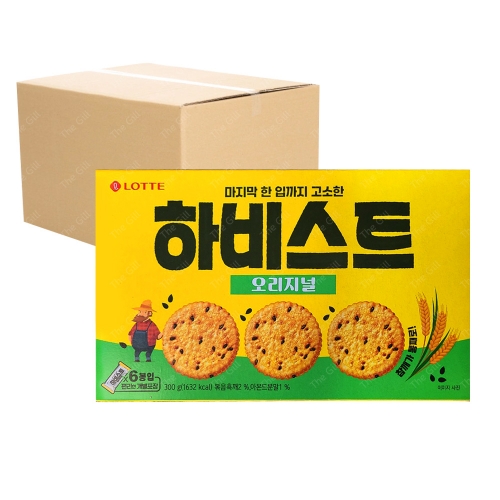 롯데 박스 하비스트 달콤고소 300g 12입 과자 간식  (과자/껌/스낵류)