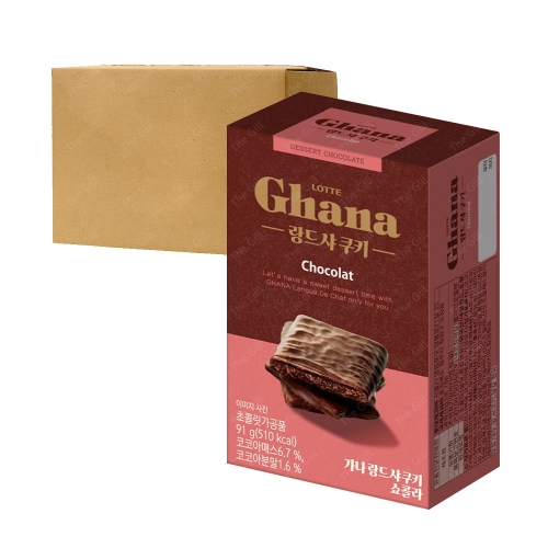 롯데 박스 가나 랑드샤 쿠키91g 12입 회사 사무실간식  (과자/껌/스낵류)