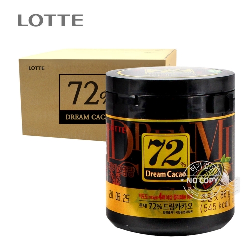 롯데 박스 드림카카오 72프로 86g 24입 간식 군것질  (캔디/초콜렛/젤리/엿)