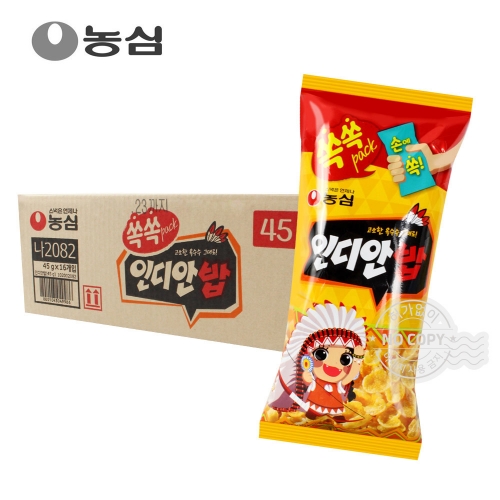 농심 인디안밥 45g 16개입 [박스]  (과자/껌/스낵류)