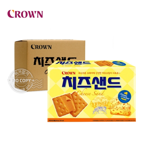 크라운 박스 치즈 샌드 240g 8입 과자 간식  (과자/껌/스낵류)
