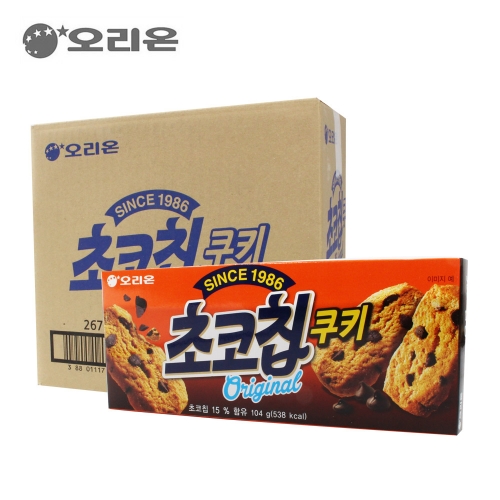 오리온 박스 초코칩쿠키 104g 21입 초코쿠키 과자  (과자/껌/스낵류)