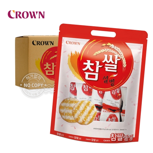 크라운 참쌀설병 과자 270g 10개입 박스  (과자/껌/스낵류)