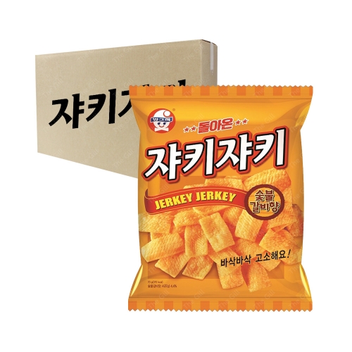 크라운 쟈키쟈키 숯불갈비향 70g 16개입 박스  (과자/껌/스낵류)
