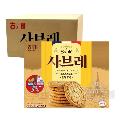 해태 박스 사브레 252g 12입 회사 사무실 간식  (과자/껌/스낵류)
