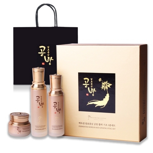 [대한홍삼] 백옥생 발효홍삼 공방 활력 3종세트(활력수액 120ml / 활력유액 100ml / 활력크림 50g)  (스킨케어세트)