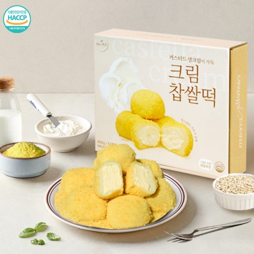 [더바른] 커스터드 생크림 가득 크림찹쌀떡 600g  (빵/케익/밀가루가공식품)