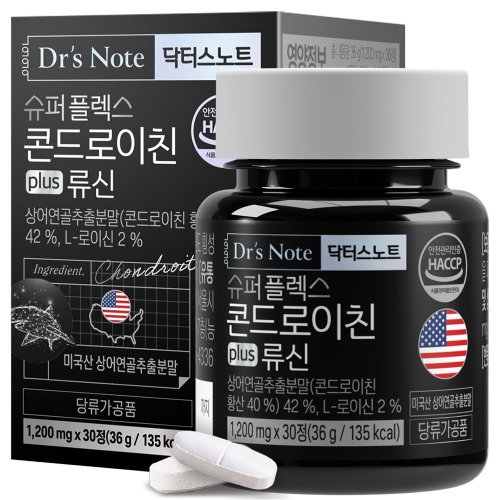 1+1 팔레오 닥터스노트 콘드로이친 류신 36g (1,200mg x 30정)  (칼슘/관절/마그네슘)
