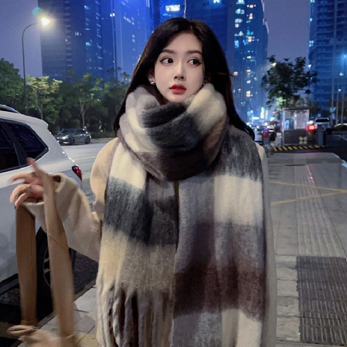 [슈어밸류] 빅사이즈 큰 목도리 체크 패션 머플러 목도리 DR-A15398  (스카프/머플러/숄)