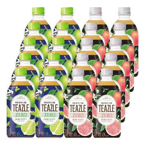 웅진 티즐 제로 라임민트티 + 자몽블랙티 500ml 20개 (혼합)  (차/티백/코코아)