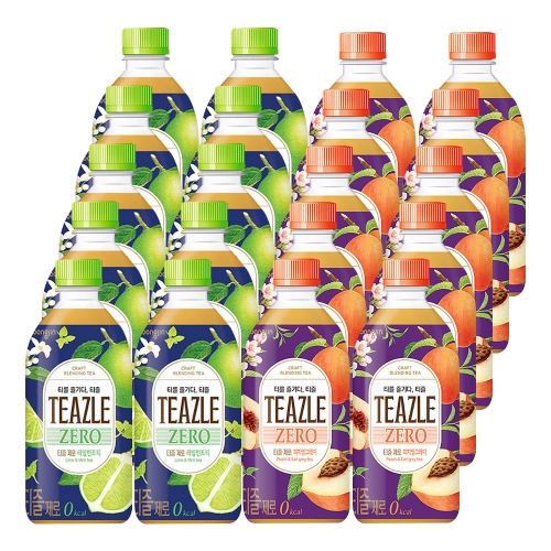 웅진 티즐 제로 라임민트티 + 피치얼그레이 500ml 20개 (혼합)  (차/티백/코코아)