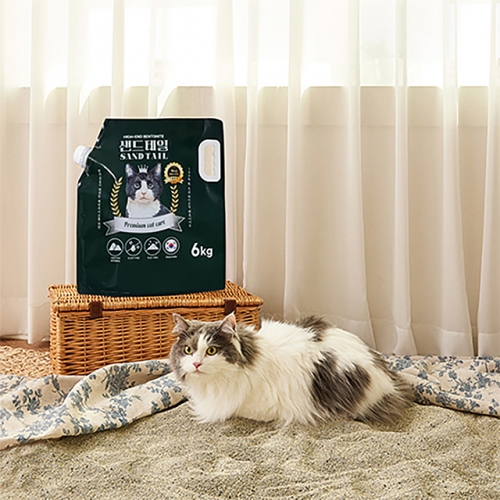 샌드테일 벤토나이트 고양이 모래 6kg  (고양이모래/화장실)