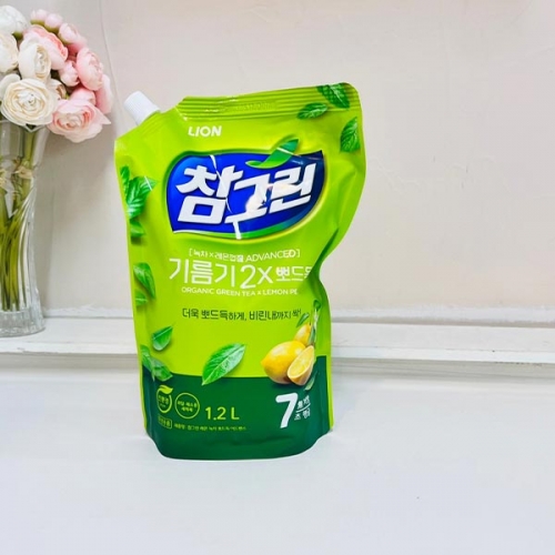 참그린 녹차 뽀드득 주방세제 1.2L 리필  (주방세제)