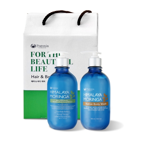 포고니아 히말라야 모링가 샴푸 500ml1개+바디워시 500ml1개  (샴푸/린스/트리트먼트)