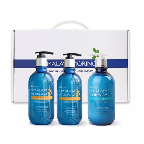 [포고니아] 히말라야 모링가 바디워시 500ml 2개+바디로션 500ml 1개  (바디로션/크림/핸드/풋케어)