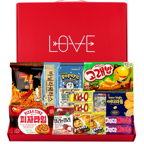 유치원 어린이집 학교 간식 선물 세트 LOVE (심플)  (과자/껌/스낵류)