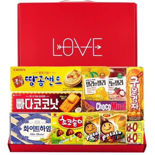 유치원 어린이집 학교 간식 선물 LOVE 프리미엄 세트  (과자/껌/스낵류)