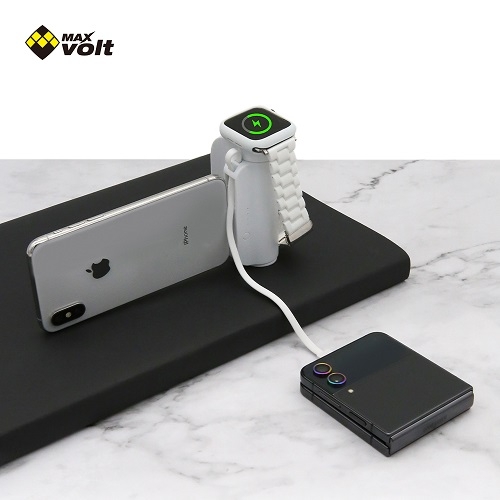 [맥스볼트] B1 스마트워치 무선충전 겸용 도킹형 보조배터리 4500mAh  (충전기/젠더/보조배터리)
