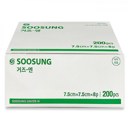 수성 거즈 7.5cmX7.5cm 8겹 200매  (의외약품/구급함/약통)