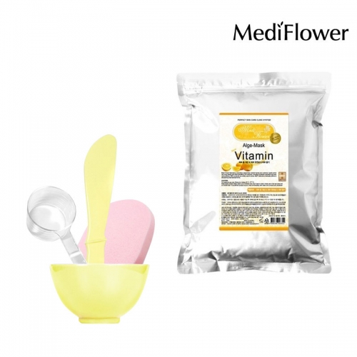 [메디플라워] 비타민 모델링팩 500g + 팩도구 4종세트  (마사지/마스크/팩)