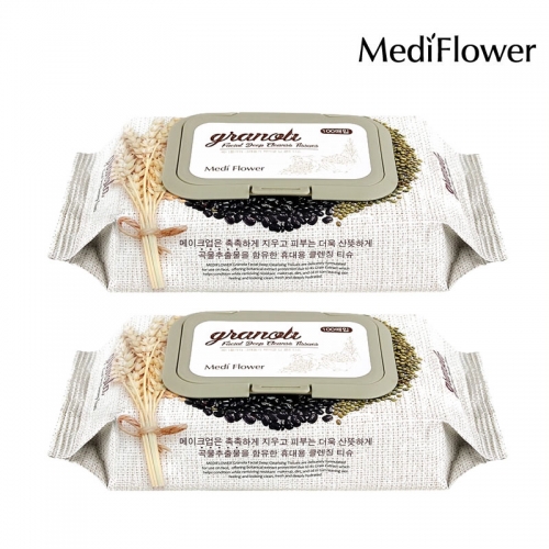 [메디플라워] 그래놀라 페이셜딥 클렌징티슈 100매 x 2팩  (클렌징/필링)